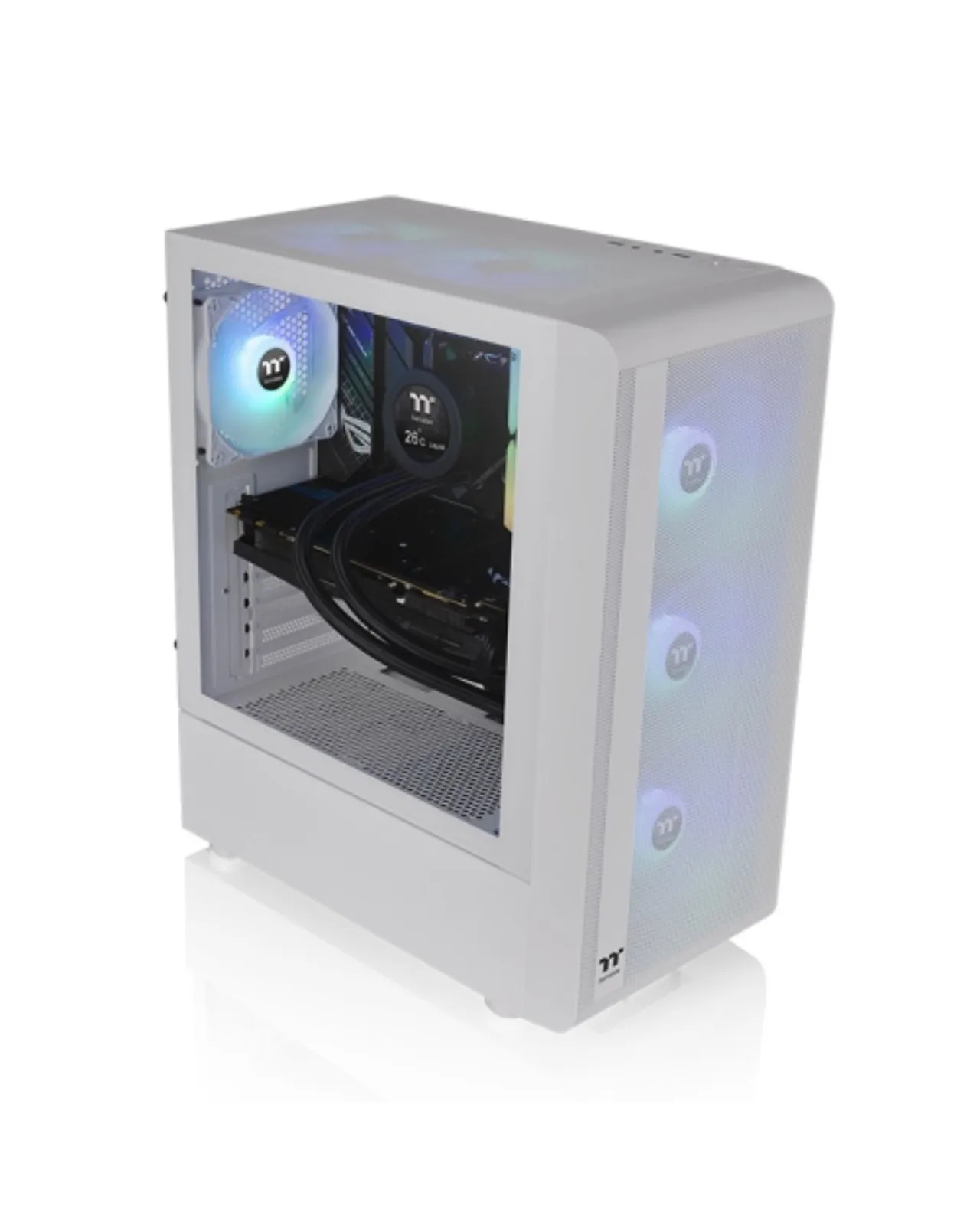 CHASIS THERMALTAKE S200 TG ARGB 4FANS BLANCO + 650W BRONZE