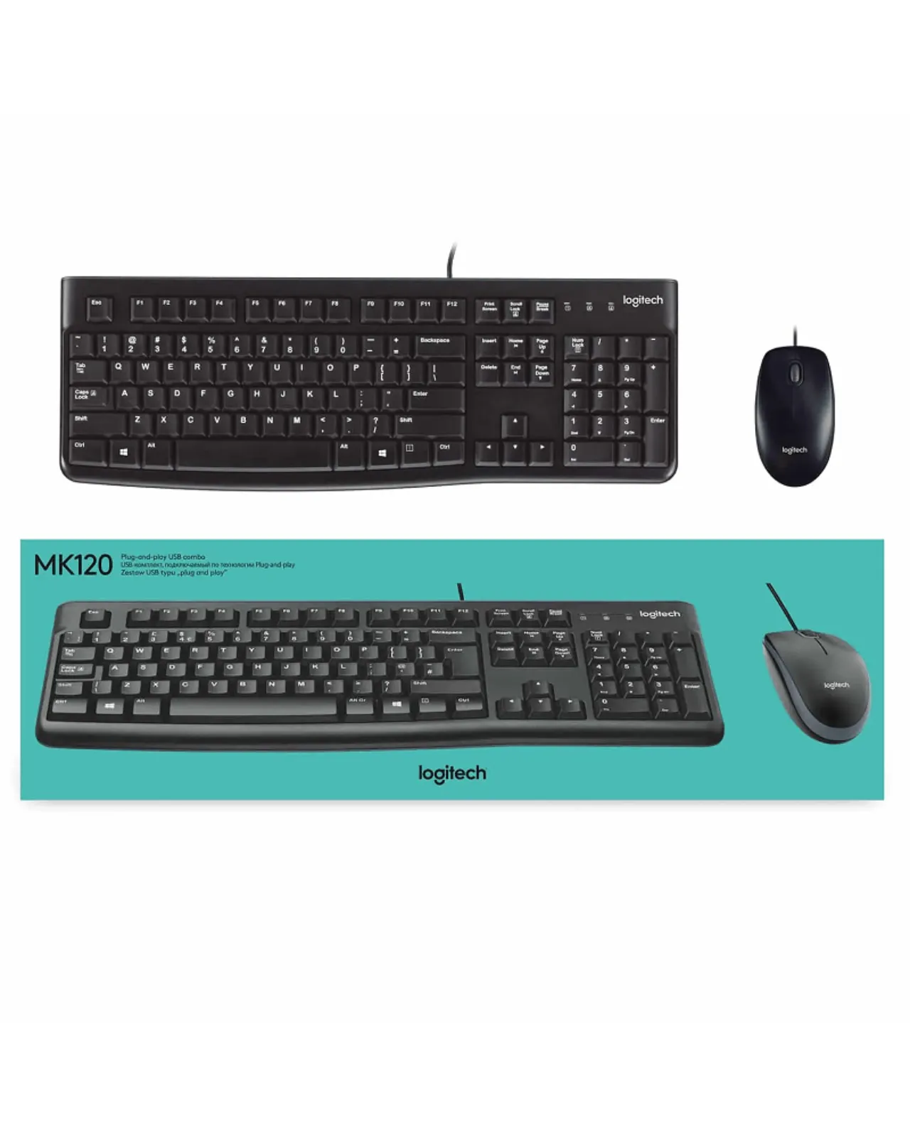 ACCESORIO COMBO TECLADO + MOUSE LOGITECH MK120