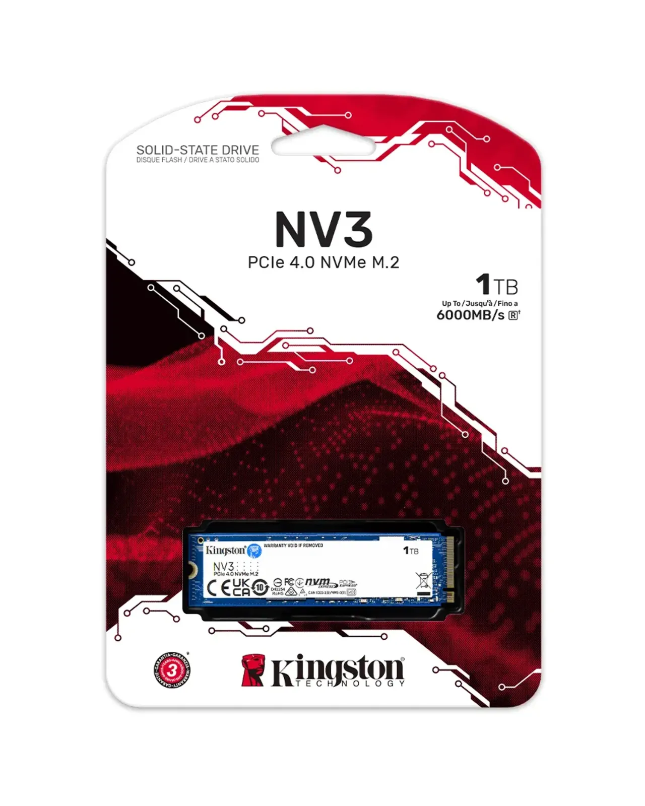 DISCO SSD M.2 1TB  PCIE 4.0 KINGSTON NV3  6000MB/S