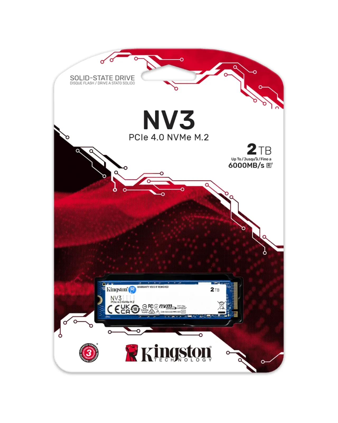 DISCO SSD M.2  2TB PCIE 4.0 KINGSTON NV3 6000MB/S