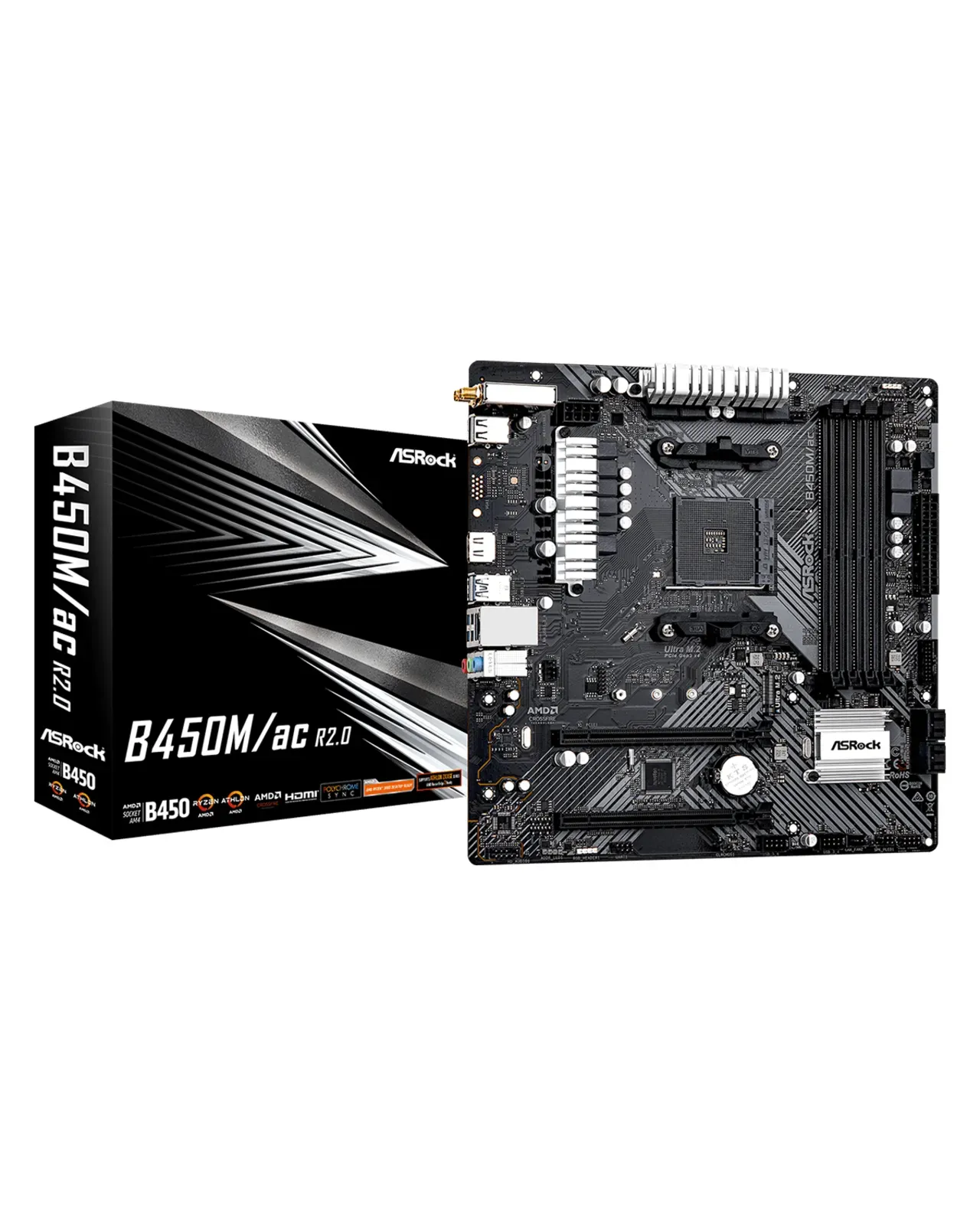 BOARD ASROCK B450M/AC WIFI\BLUETOOH  R 2.0 RYZEN 2000, 3000, 4000 , 5000