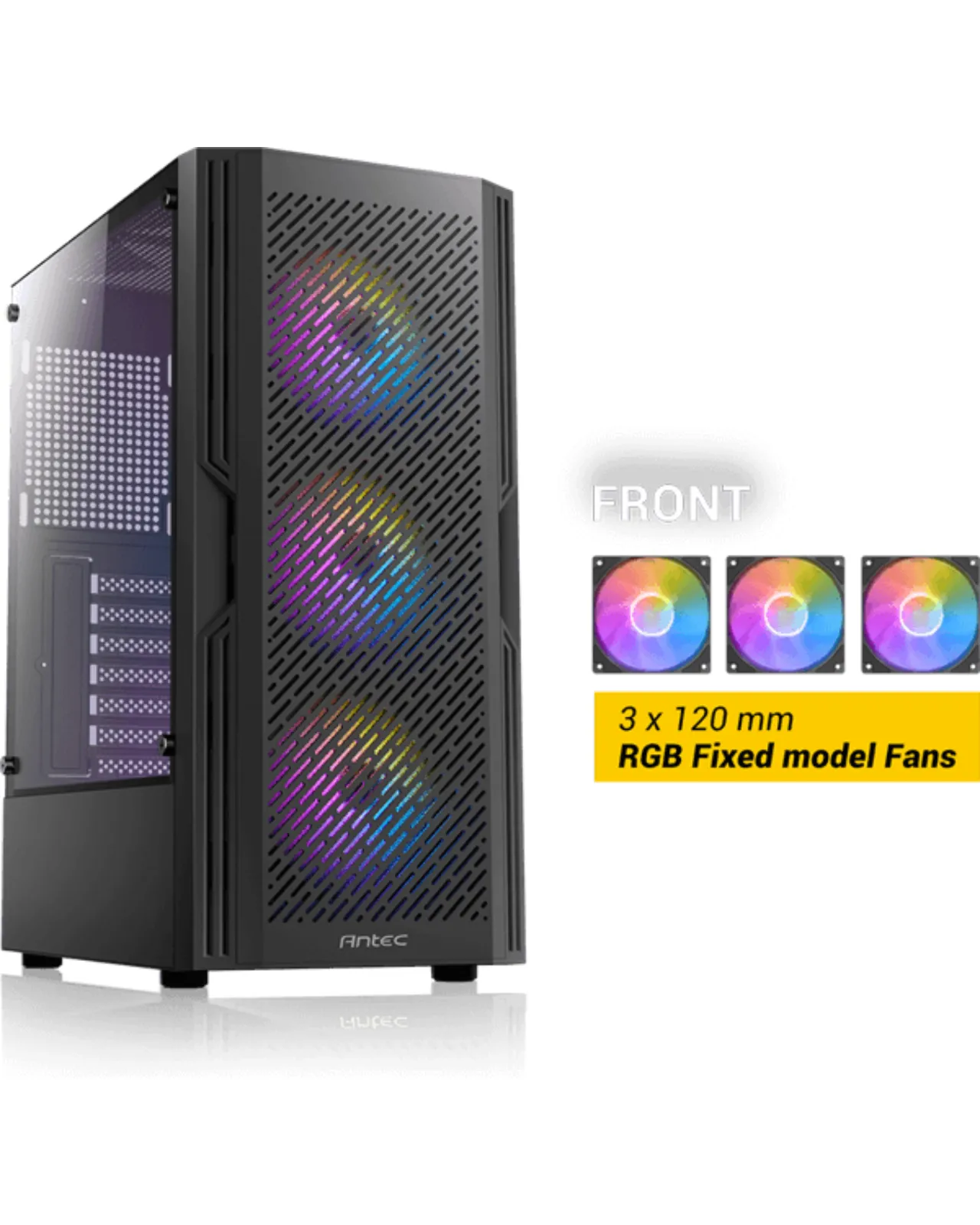 CHASIS ANTEC AX20 5VENTILADORE RGB