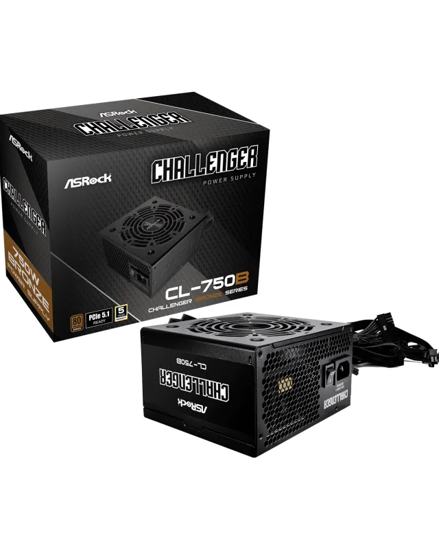 FUENTE ASROCK CL-750W BRONZE PCIE 5.1 NVIDIA 12PINS
